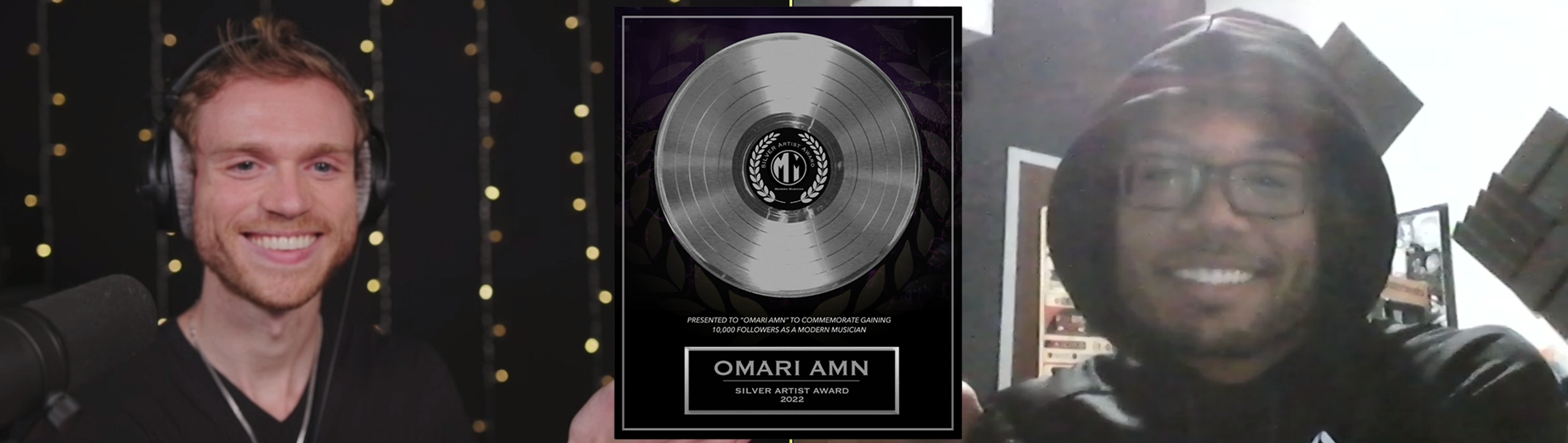 Omari Amn receiving their Modern Musician award